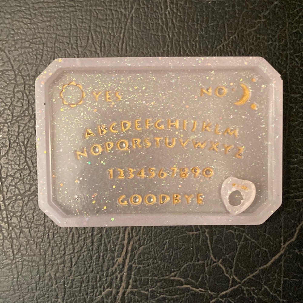 Pastel Goth Pink Glitter Handmade Mini Resin Ouija Board & Planchette